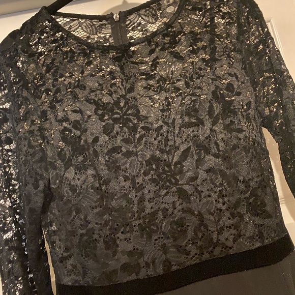 Ralph Lauren Lace Sleeve Black Dress - Picture 2 of 6